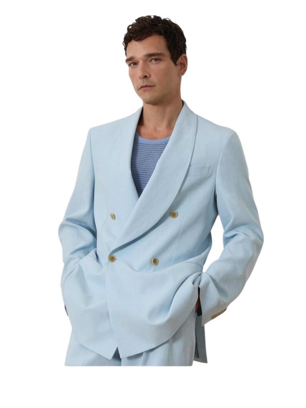 Todd Snyder Men's Sueded Linen Double-breasted Suit Jacket New 42R Relaxed Fit
